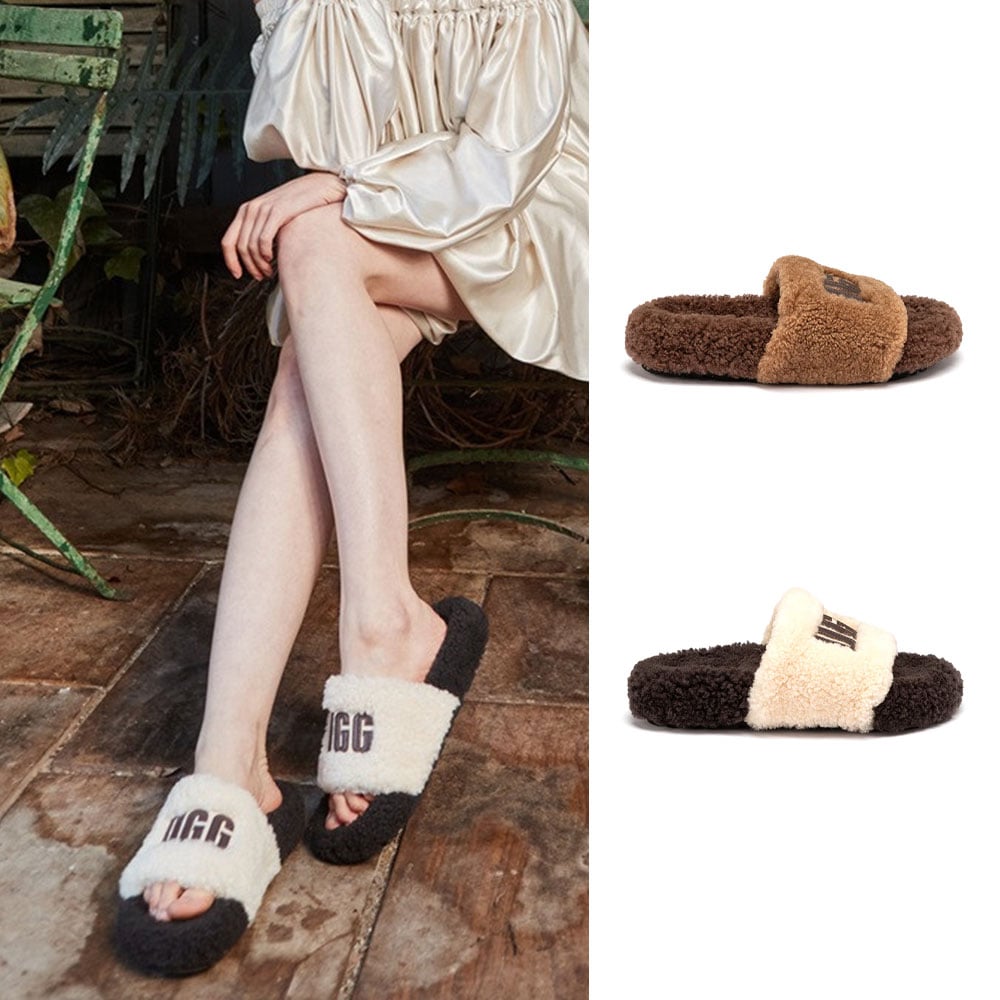 [무료배송] 호주정품 오즈웨어 아카시아 시어링 양털 로고 어그 슬리퍼 OZWEAR UGG OB974