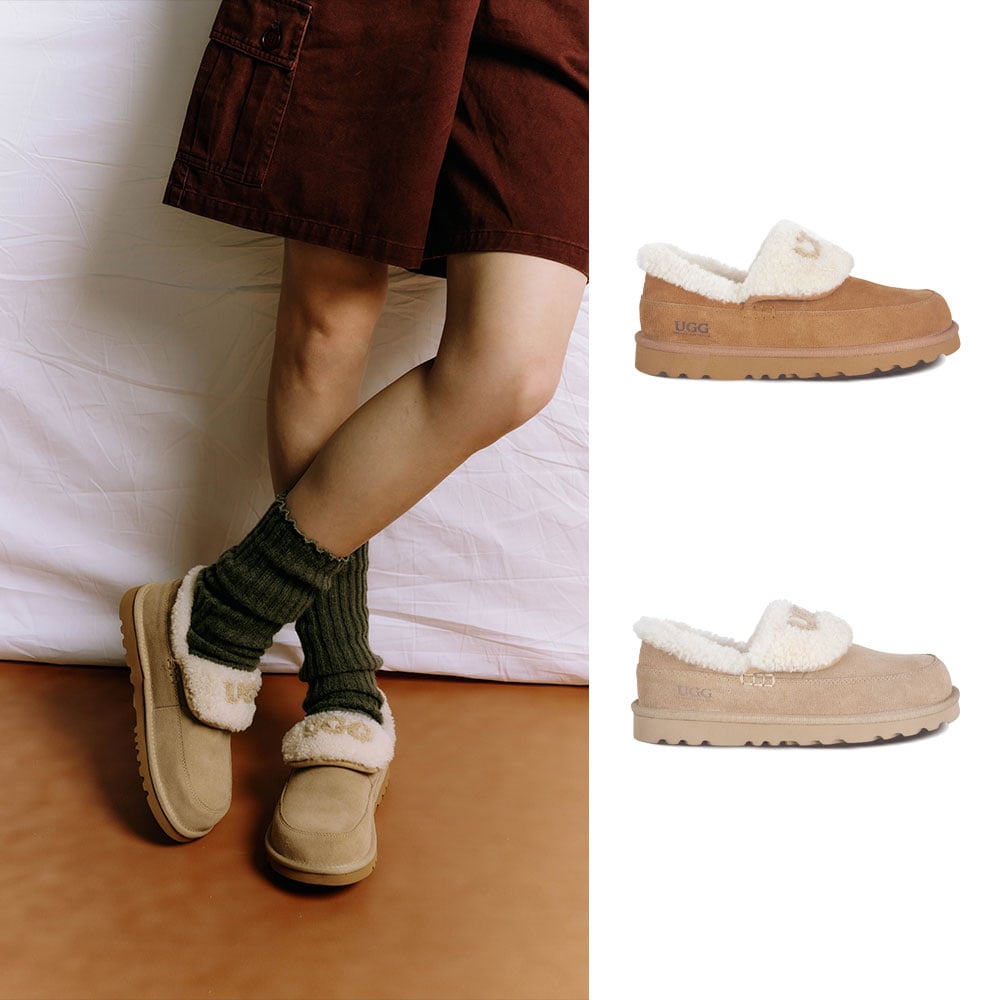 [무료배송] 호주정품 오즈라나 에스텔라 로고 시어링 로퍼 (굽 2cm) OZLANA UGG OZ1009